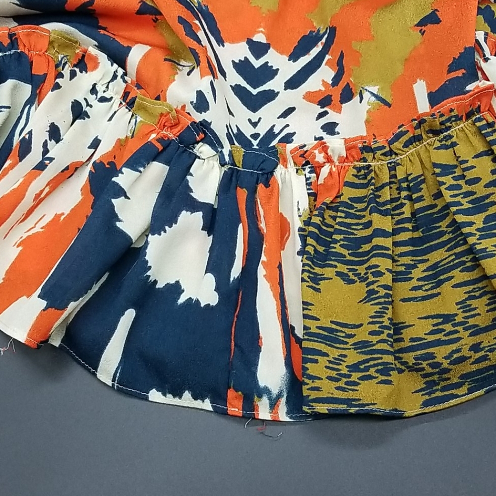 Forever Twentyone Boutique Medium Orange, Blue & Gold Boho Spaghetti Strap Dress - Picture 7 of 7